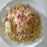 ツナベーコン冬瓜のパスタ